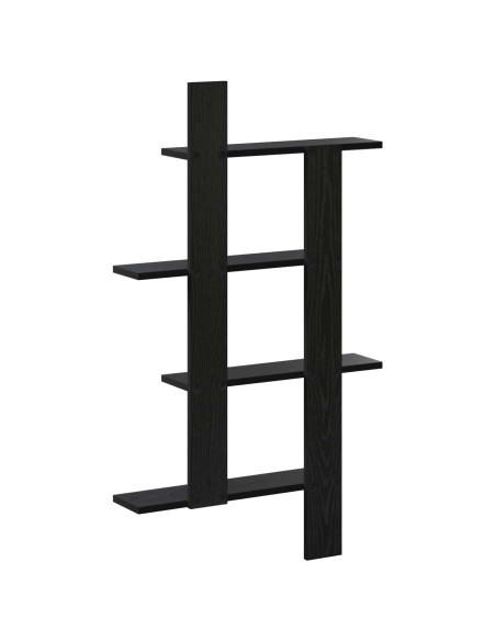 Scaffale da parete Rovere Nero 61 x 13,5 x 105 cm