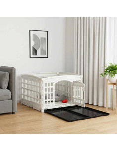Parco giochi per cani a 4 pannelli 122 x 106,5 x 82 cm Plastica