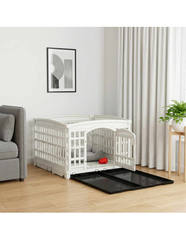 Parco giochi per cani a 4 pannelli 122 x 106,5 x 82 cm Plastica