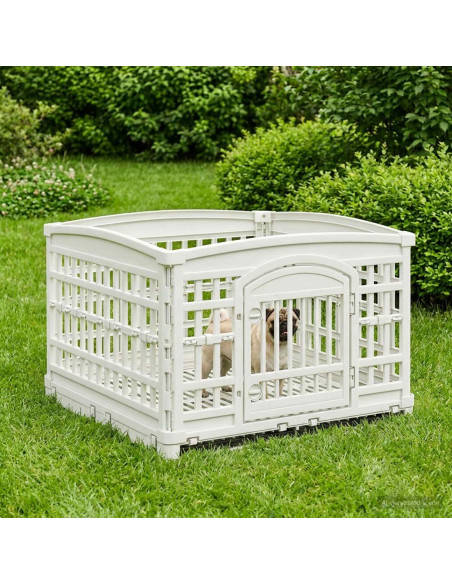Parco giochi per cani a 4 pannelli 177,5 x 154,5 x 112 cm