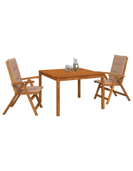 Set da pranzo da giardino 3 pezzi 3 pz Naturale