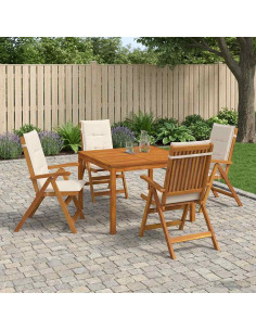Set da pranzo da giardino 5 pezzi 5 pz Naturale