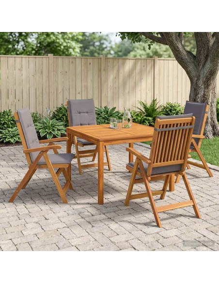 Set da pranzo da giardino 5 pezzi 5 pz Naturale