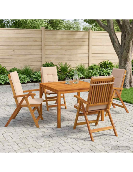 Set da pranzo da giardino 5 pezzi 5 pz Naturale