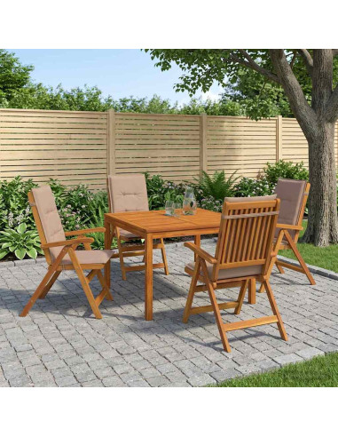 Set da pranzo da giardino 5 pezzi 5 pz Naturale