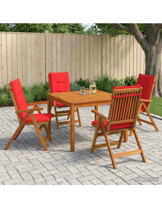 Set da pranzo da giardino 5 pezzi 5 pz Naturale
