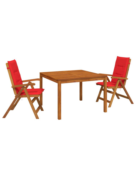 Set da pranzo da giardino 3 pezzi 3 pz Naturale