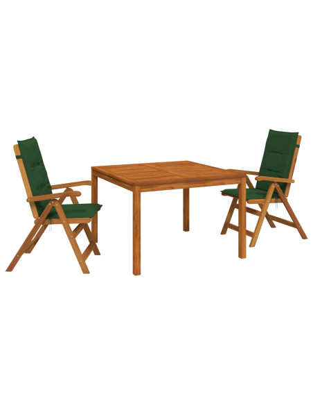 Set da pranzo da giardino 3 pezzi 3 pz Naturale