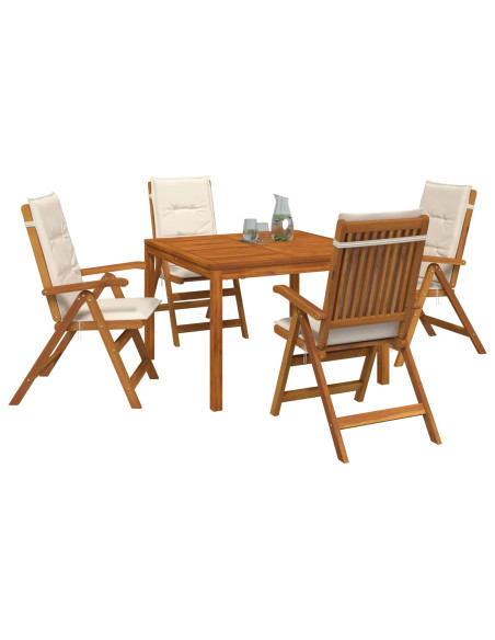 Set da pranzo da giardino 5 pezzi 5 pz Naturale