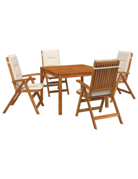 Set da pranzo da giardino 5 pezzi 5 pz Naturale