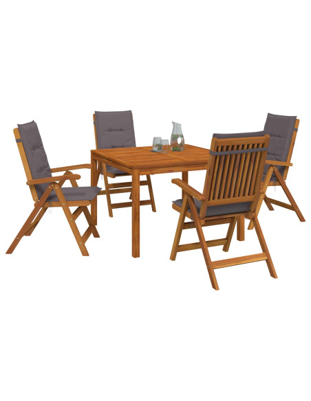 Set da pranzo da giardino 5 pezzi 5 pz Naturale