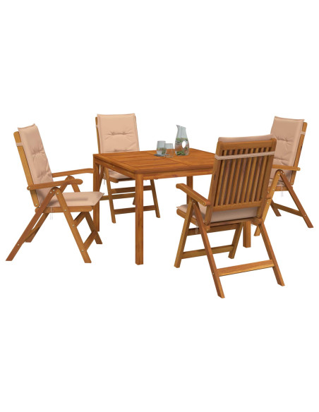 Set da pranzo da giardino 5 pezzi 5 pz Naturale