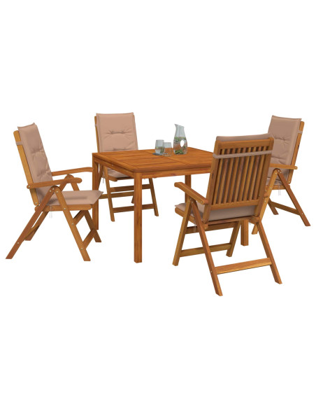 Set da pranzo da giardino 5 pezzi 5 pz Naturale