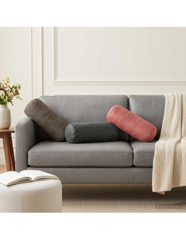 Cuscino con cuscino HEERLEN 6 pz Grigio Scuro Velluto