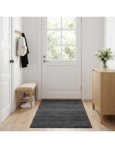 Tappetino Grigio Chiaro 150 x 90 cm 100% Poliammide Lavabile