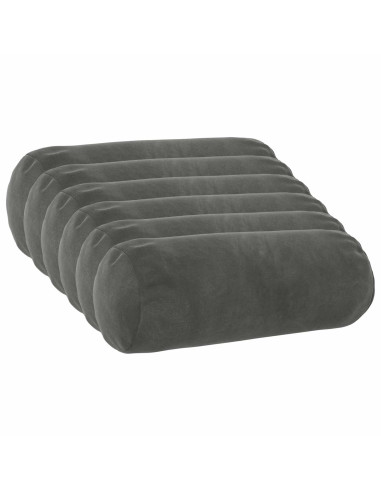 Cuscino con cuscino HEERLEN 6 pz Grigio Scuro Velluto