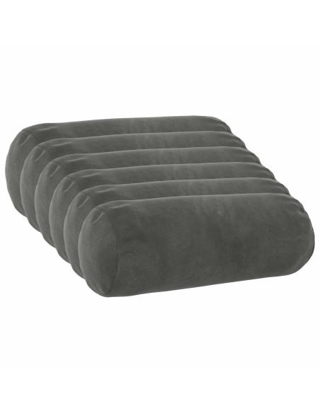 Cuscino con cuscino HEERLEN 6 pz Grigio Scuro Velluto