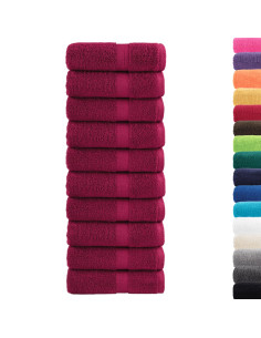 Asciugamani Premium SOLUND 10 pz Bordeaux 30x30 cm 600 g/m²