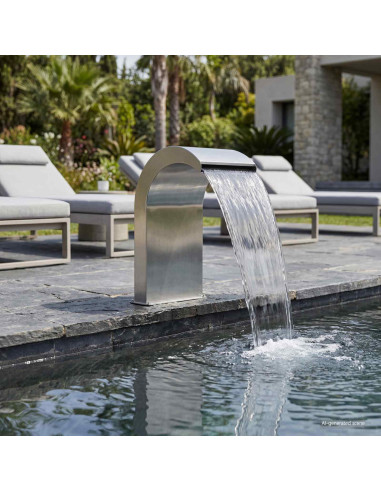 Cascata da Piscina con Luce LED Acciaio Inox 304