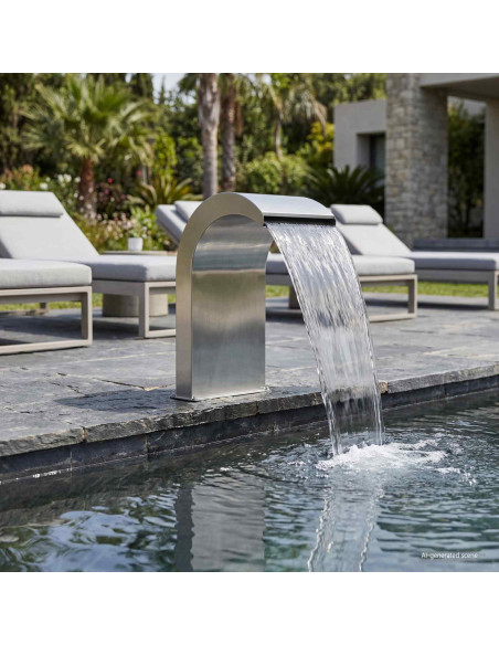 Cascata da Piscina con Luce LED Acciaio Inox 304