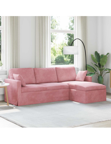 Divano Rosa 228 x 134 x 80 cm Velluto