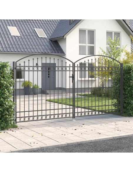 Cancello per recinzione ASSEN 401 x 250 cm Acciaio Bloccabile