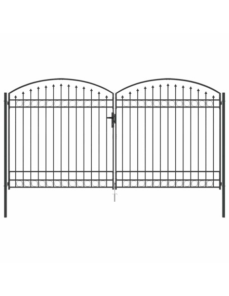 Cancello per recinzione ASSEN 401 x 250 cm Acciaio Bloccabile