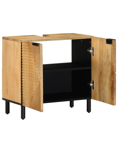 Mobile Lavabo da Bagno Marrone 62x33x58 cm Legno Massello Mango