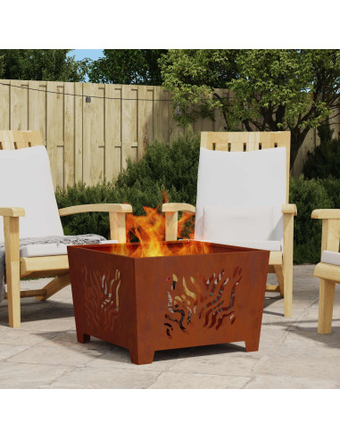 Focolare Marrone 60 x 60 x 40 cm acciaio corten