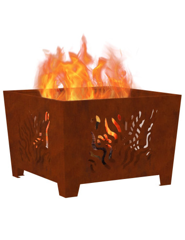 Focolare Marrone 60 x 60 x 40 cm acciaio corten