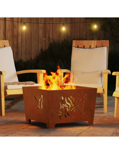 Focolare Marrone 60 x 60 x 40 cm acciaio corten