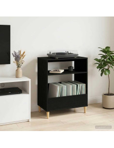Supporto per giradischi Rovere Nero 71 x 39,5 x 83 cm