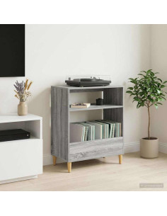 Supporto per giradischi Sonoma grigio 71 x 39,5 x 83 cm