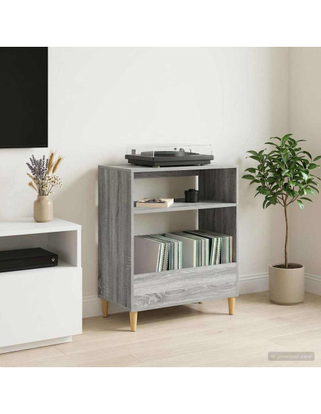 Supporto per giradischi Sonoma grigio 71 x 39,5 x 83 cm