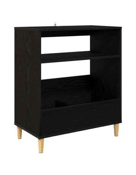 Supporto per giradischi Rovere Nero 71 x 39,5 x 83 cm