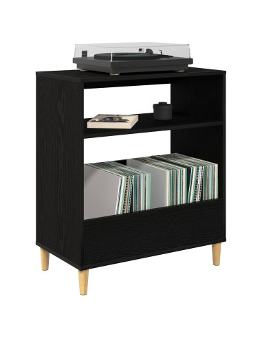 Supporto per giradischi Rovere Nero 71 x 39,5 x 83 cm