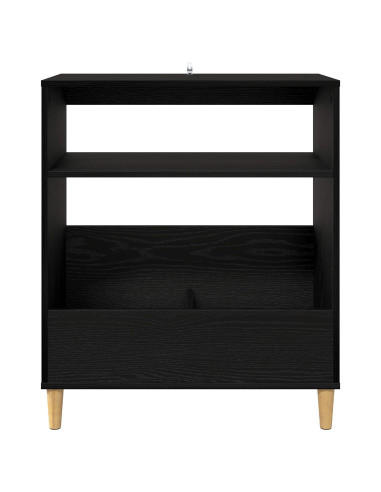 Supporto per giradischi Rovere Nero 71 x 39,5 x 83 cm