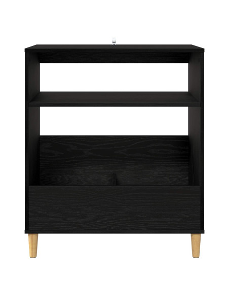 Supporto per giradischi Rovere Nero 71 x 39,5 x 83 cm