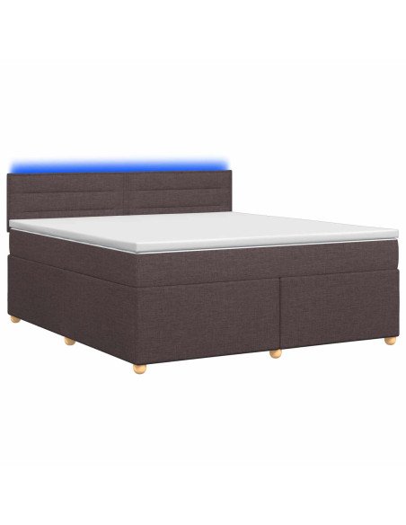 Letto box spring con materasso Marrone Scuro 140 x 200 cm