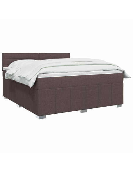 Letto box spring con materasso Marrone Scuro 140 x 200 cm
