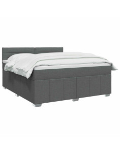 Letto box spring con materasso Marrone Scuro 140 x 200 cm 2