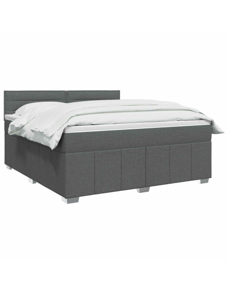 Letto box spring con materasso Marrone Scuro 140 x 200 cm
