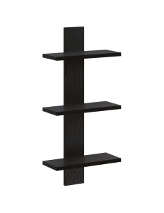 Scaffale da parete Rovere Nero 30 x 13,5 x 64,5 cm