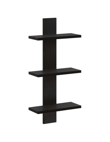 Scaffale da parete Rovere Nero 30 x 13,5 x 64,5 cm