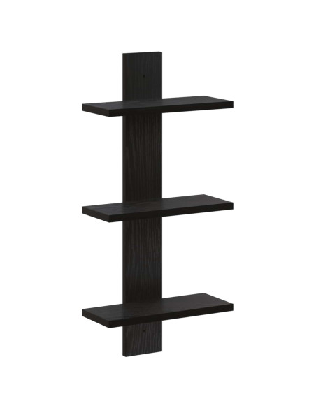 Scaffale da parete Rovere Nero 30 x 13,5 x 64,5 cm