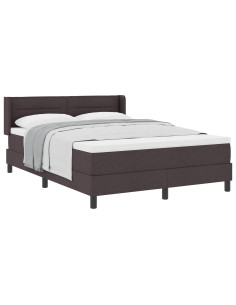 Letto a molle con testiera Marrone Scuro 200 x 140 cm Tessuto