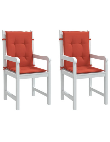 Cuscini Sedia Schiena Bassa 2 pz Rosso Mélange 100x50x4 Tessuto