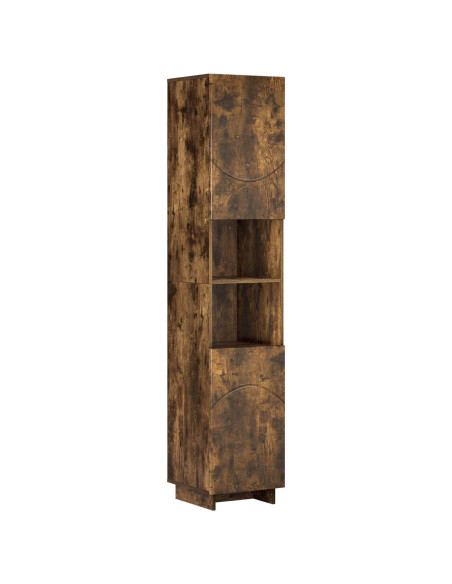 Set mobili da bagno 3 pz Rovere Fumo Legno ingegnerizzato