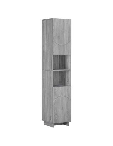 Set mobili da bagno 3 pz Sonoma grigio Legno ingegnerizzato