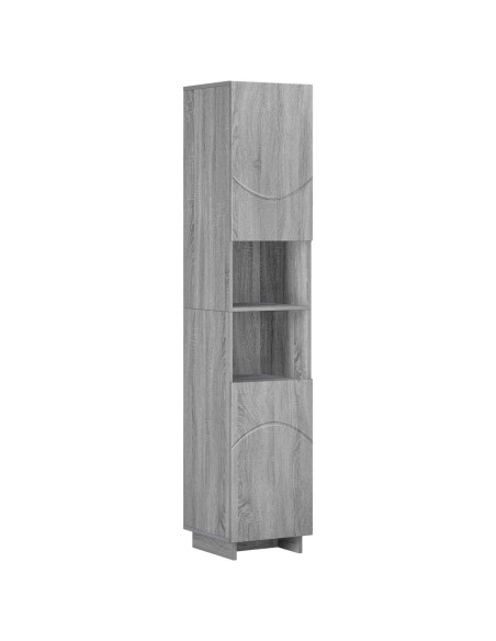 Set mobili da bagno 3 pz Sonoma grigio Legno ingegnerizzato